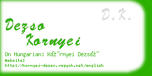 dezso kornyei business card